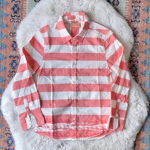 Scotch Shrunk boys striped button down shirt scotch & soda coral cream kids 5/6